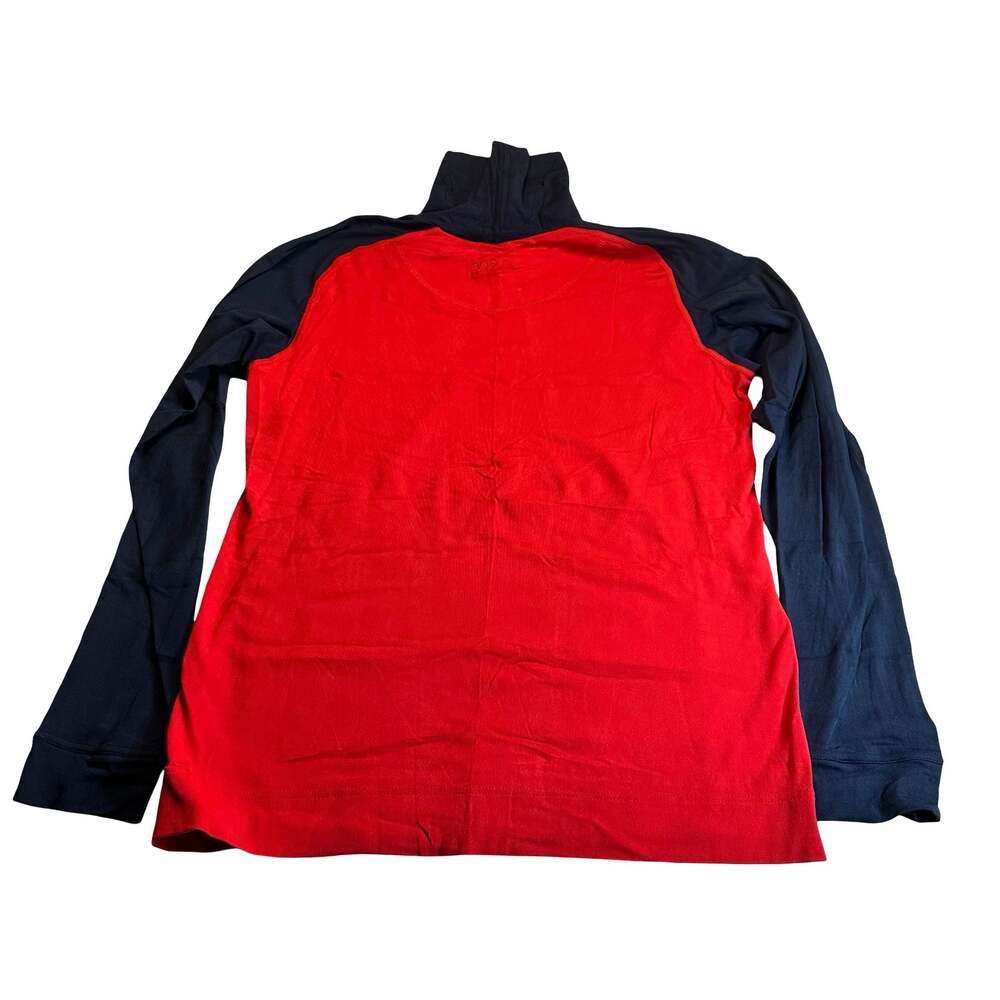 Hugo Boss Fit and Dry Sport Performance Turtleneck Top Red/Navy Raglan Sleeve XL